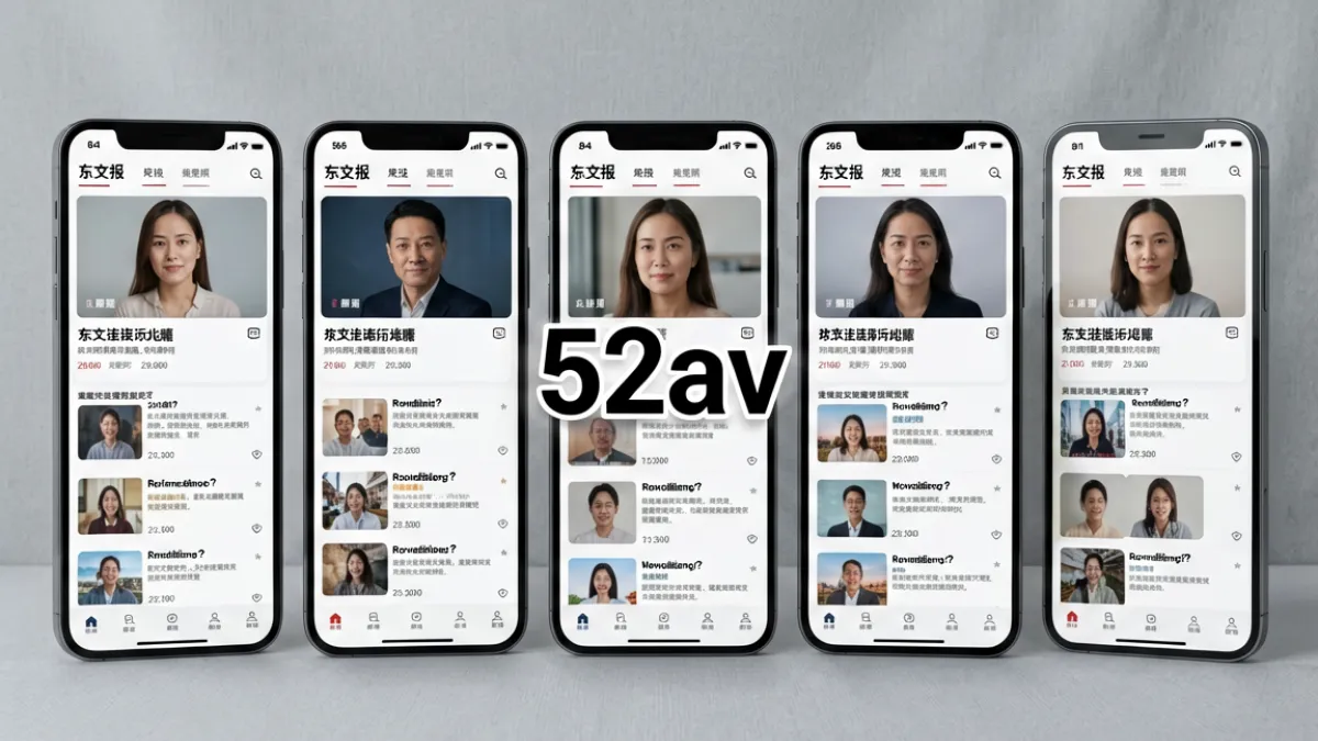 52av与多个同类视频平台在界面风格和内容分类上的横向对比展示画面